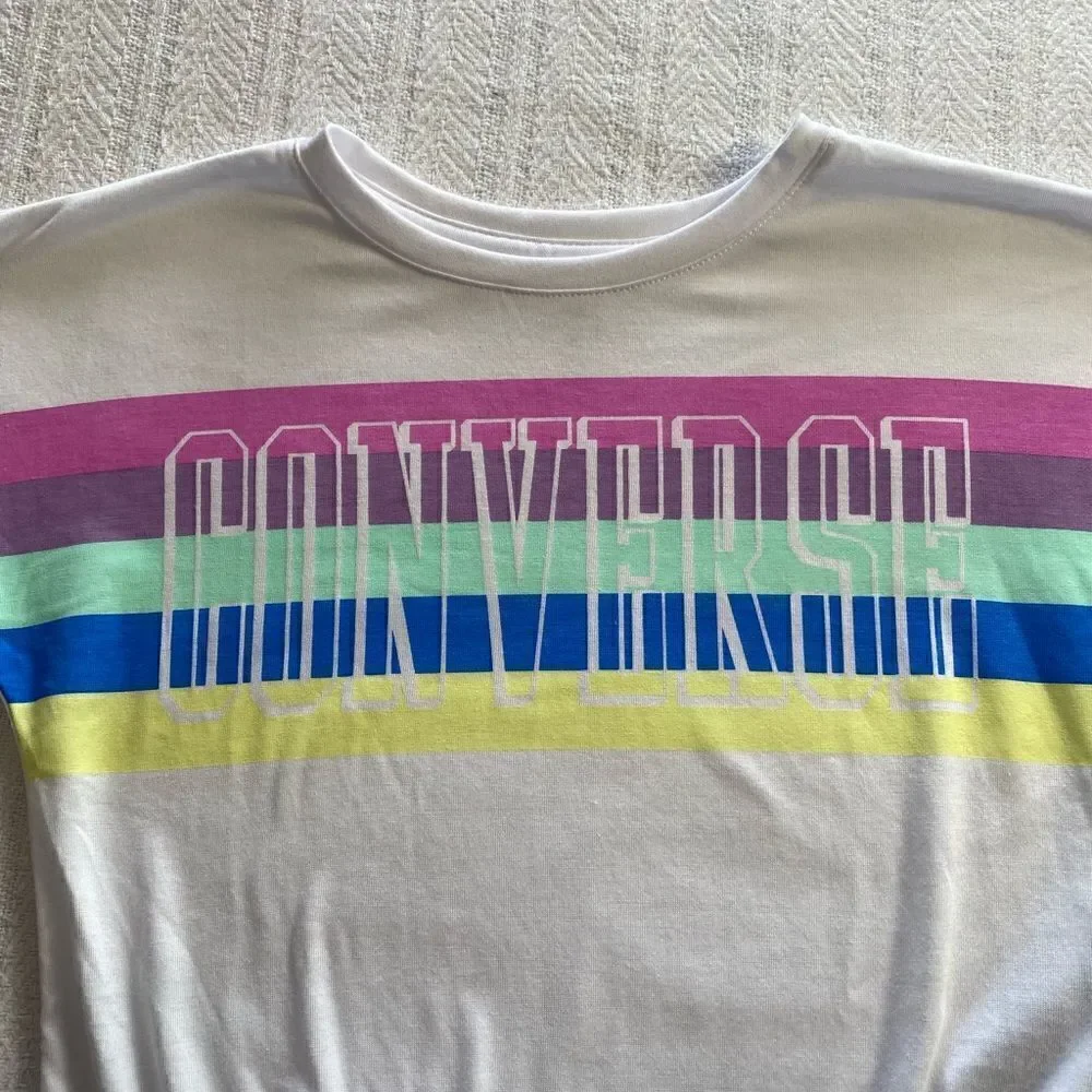 CONVERSE GIRL'S Striped Front Tie Top